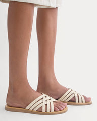 Leather Triple Crisscross Sandal | Canvas