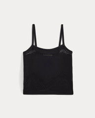Lace-Knit Cami | Black