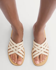 Leather Triple Crisscross Sandal | Canvas