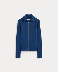 Full-Zip Ribbed Jacket in Everyday Cotton | Estate Blue