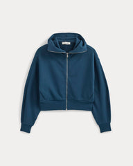 Lightweight Terry Cropped Full-Zip | Blue Wing Teal