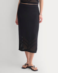 Lace-Knit Maxi Skirt | Black