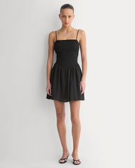 Gauze Smocked Mini Dress | Black