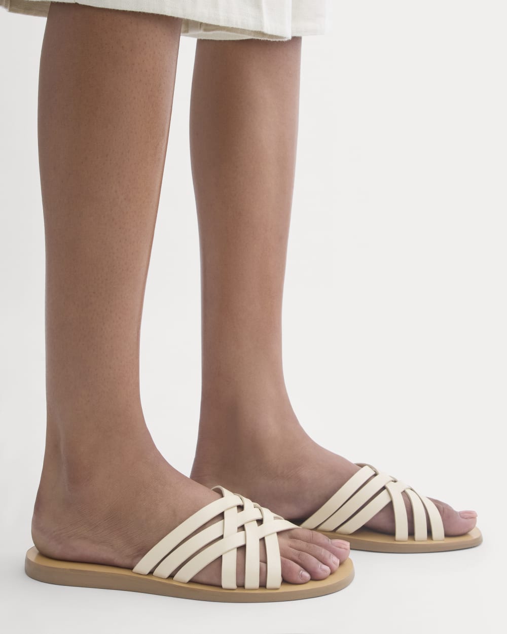 Leather Triple Crisscross Sandal | Canvas