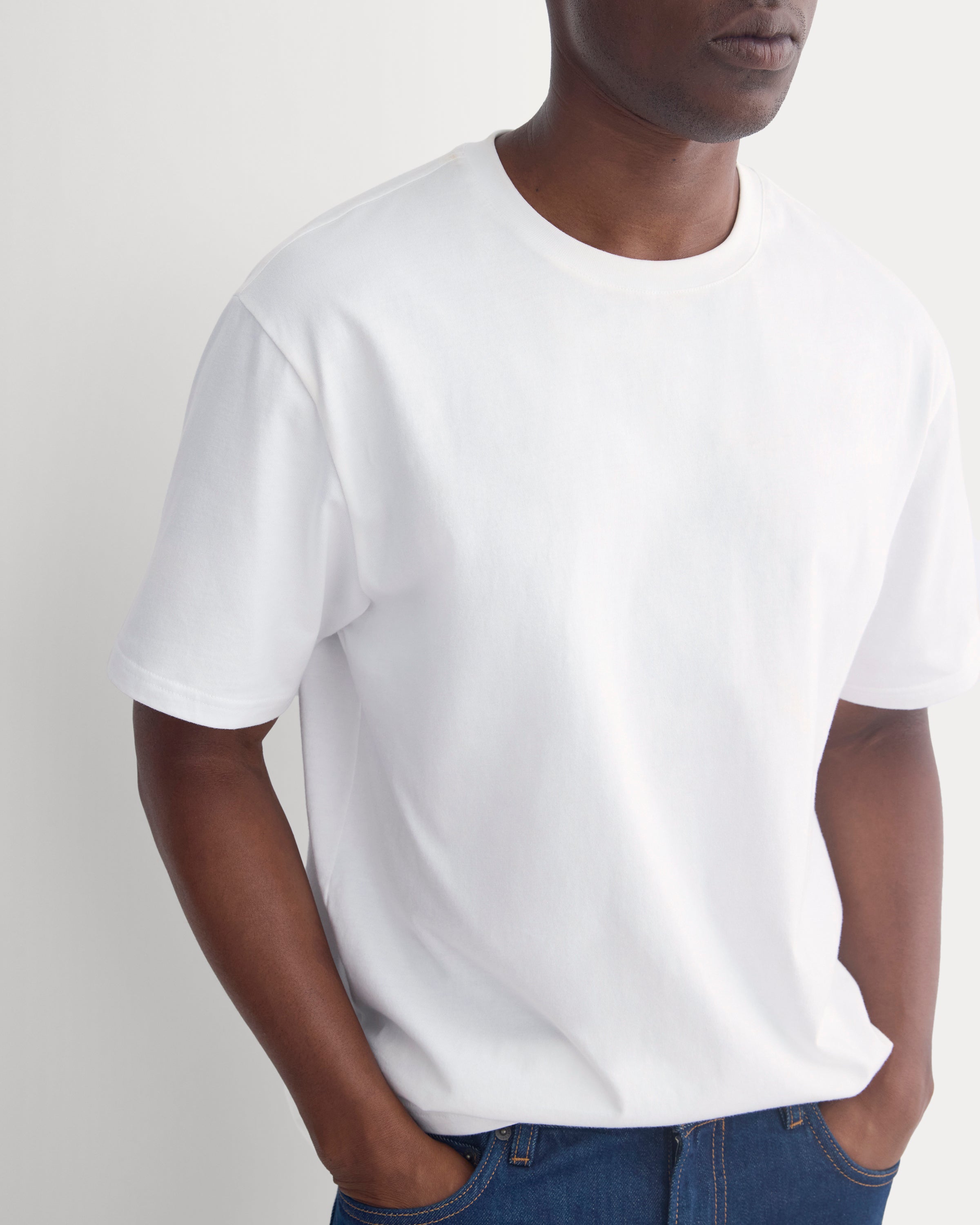 Archive Standard-Fit Cotton Crew | White
