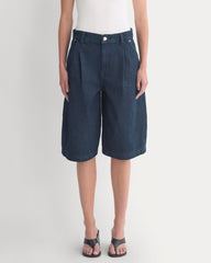 High-Rise Pleated Culotte | Dark Rinse