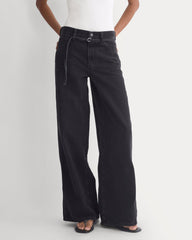 Lightweight Loose Wide-Leg Jean | Black | Long