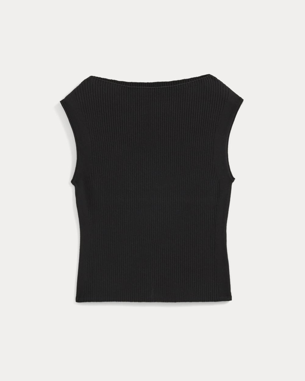 Boat-Neck Ribbed Knit | Black