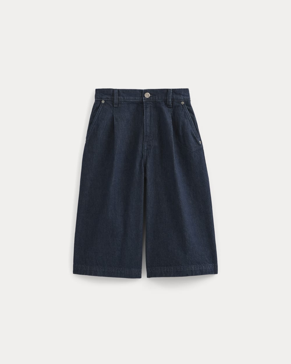 High-Rise Pleated Culotte | Dark Rinse
