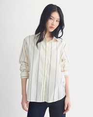 Everyday Shirt in Silky Cotton | Gardenia/Meteorite