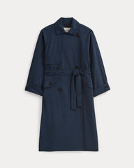 Drapey Twill Trench | Navy