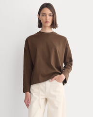 Forever Jersey Boxy Long-Sleeve Crew | Cocoa