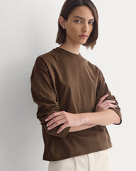 Forever Jersey Boxy Long-Sleeve Crew | Cocoa