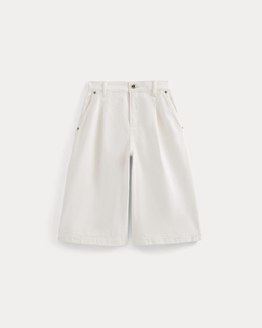 High-Rise Pleated Culotte | Bone/Cream