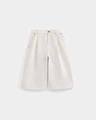 High-Rise Pleated Culotte | Bone/Cream