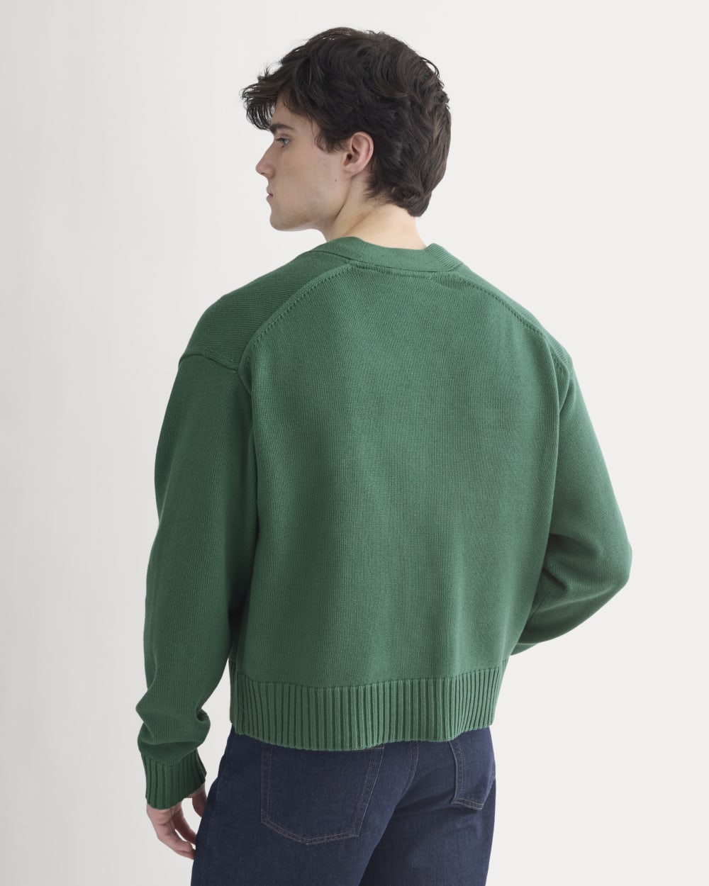 Cropped Cardigan in Everyday Cotton | Hunter Green