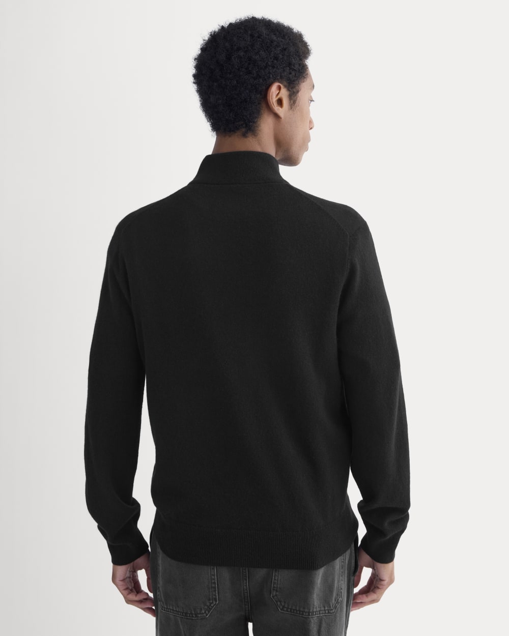 Cashmere Quarter Zip Sweater | Black