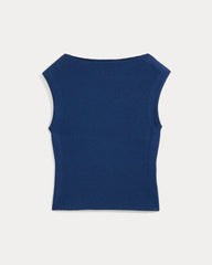 Boat-Neck Ribbed Knit | Estate Blue