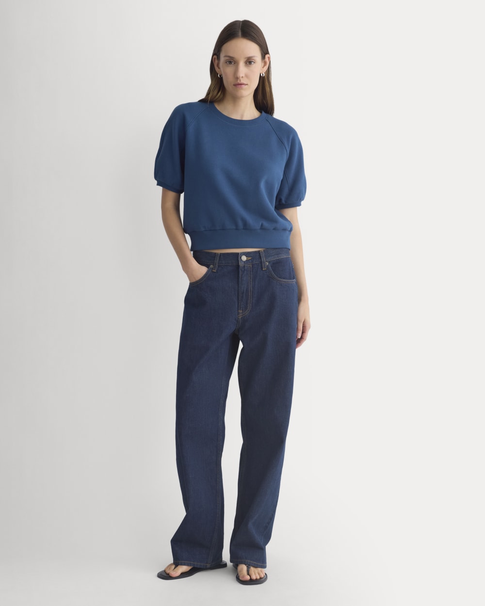 Lightweight Terry Blouson Short-Sleeve Crew | Blue Wing Teal