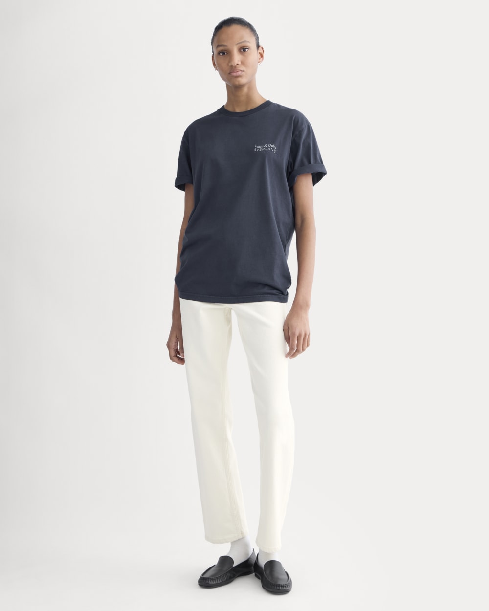 Everlane x Peace & Quiet Graphic Logo Tee | Navy