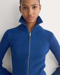 Full-Zip Ribbed Jacket in Everyday Cotton | Estate Blue